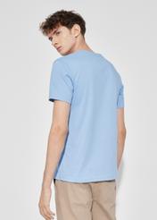 Men's blue T-shirt with logo TSHMT-0090-61(W23)-02