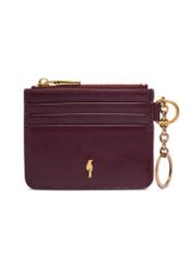 Small burgundy leather case PORES-0995-4D(Z26), front product view on white background.