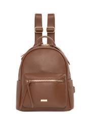 Light brown small women's backpack TOREC-1256-1G(Z26), front product view on white background.