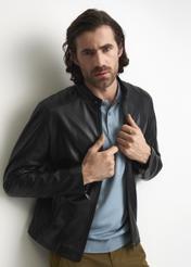 Men's leather jacket KURMS-0264-5491(W22)-01