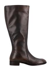 Brown leather women's boots BUTYD-1358-1L(Z26), side product view on white background.