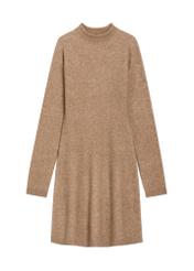 Light beige women's mini dress SUKDT-0296-1J(Z26), front product view on white background.