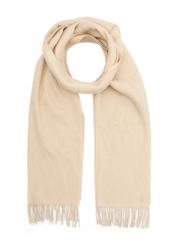Women's woolen beige scarf SZADT-0092-81(Z25), front product view on white background.