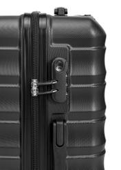 Large suitcase on wheels WALAB-0081-99-28(W26), close-up of the product zipper on a white background.
