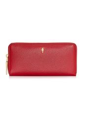 Red leather women's wallet PORES-0800R-4B(W26) - front product view on white background.