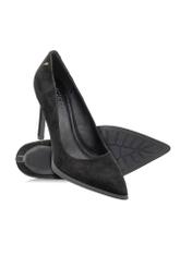 Black suede women's high heels BUTYD-1217-99(Z25), diagonal product view on a white background.