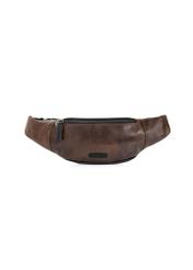 Men's brown leather waist bag TORMS-0107-1H(W26), front product view on white background.