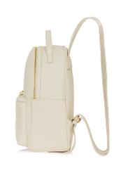Cream women's medium backpack TOREC-0920-0B(W26) - side product view, on white background.