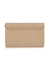 Beige women's handbag with monogram TOREC-0536C-81(Z25), product view from the back on a white background.