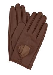 Camel leather women's gloves REKDS-0113-1D(Z26), product view from above, on white background.