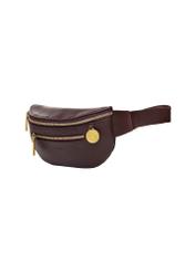 Burgundy women's waist bag TOREC-1338-4D(Z26) - diagonal view of the product, on a white background.