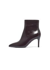 Dark brown leather stiletto ankle boots BUTYD-1122-1I(Z26). Side view on white background.