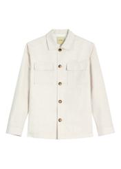 Light beige men's linen jacket KURMT-0420-1A(W26)