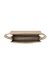Small women's handbag in camel color TOREC-1186-1D(W26) - product view from above, on a white background.