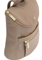 Beige women's backpack made of imitation leather TOREC-0846A-81(Z24)-06