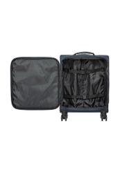 Small suitcase on wheels WALNY-0045-7D-19(W26) - top view of the open product, on a white background.