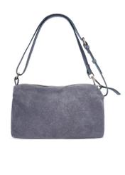 Navy blue suede women's handbag TORES-1249-7C(W26) - front product view, on white background.