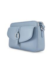 Blue small women's handbag TOREC-1175-7C(W26) - diagonal product view, on a white background.