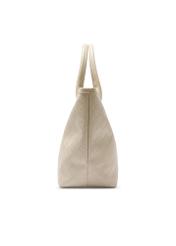 Cream women's handbag with braid TOREC-1212-0B(W26) - side view of the product, on a white background.