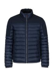 Men's navy blue quilted jacket with stand-up collar KURMT-0309-69(Z24)-05