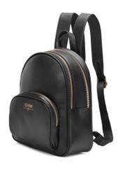 Small black women's backpack TOREC-1026-99(W26), diagonal product view on a white background.