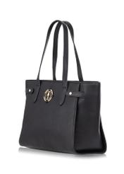 Black women's handbag with logo TOREC-0776-99(W23)-02