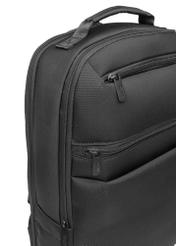 Black men's backpack TORMN-0368-99(Z25), close-up of product detail, view on white background.