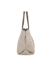 Beige herringbone shopper bag TOREC-1330-1P(Z26) - side product view, on white background.