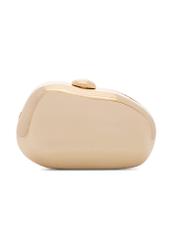 Gold oval small women's handbag TOREC-1211-2X(W26) - product view from the back, on a white background.