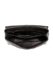 Women's leather handbag in black color TORES-1285-99(W26) - side view of the product, on a white background.