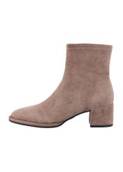 Women's suede ankle boots in cool beige color BUTYD-1341-1K(Z26), side view of the product on a white background.