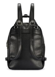 Women's black leather backpack TORES-1146-9I(Z26) - back view of the product on a white background.