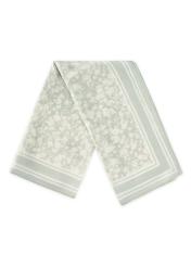 Green floral women's scarf SZADT-0190-8P(W26), front view of the folded product on a white background.