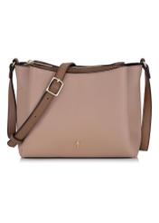 Small beige imitation leather handbag TOREC-0914-81(W24)-01