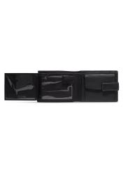 Black men's leather wallet PORMS-0700-99(Z26), product view inside on a light background.