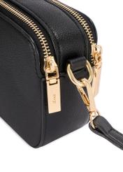 Small black women's handbag TOREC-1173-99(W26), close-up of the product detail on a white background.