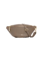 Cool brown leather waist bag TORES-0894-1K(Z26). Front view on a white background.