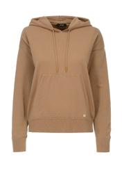 Beige women's kangaroo sweatshirt BLZDT-0080-81(Z22)-06