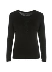 Black women's longsleeve blouse LSLDT-0024-99(W23)-02