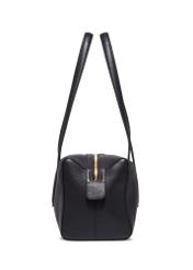 Women's leather handbag in black color TORES-1431-9I(Z26), side view of the product on a white background.
