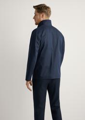 Men's navy blue transitional jacket KURMT-0376-7D(W26), product view from the back on the model. Half of the silhouette visible.