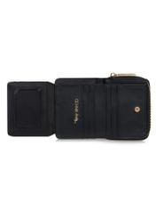 Small black croco women's wallet POREC-0352A-9G(Z26), product view inside on white background.