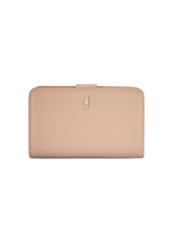 Medium beige leather women's wallet PORES-0896R-1B(W26), front product view on white background.