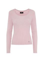 Pink shiny women's sweater SWEDT-0217-34(Z24)-01