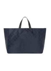 Women's navy blue shopper bag with monogram TOREN-0358-7E(Z26), rear view on a white background.