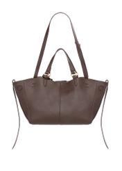Brown women's shoulder bag TOREC-1231-1H(Z26), product view from the back on a white background.
