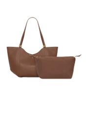 Light brown women's shopper bag TOREC-1296-3D(Z26)