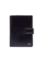 Black men's wallet made of genuine leather PORMS-0739-99(Z26), front product view on white background.