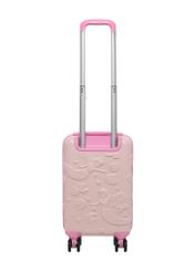 Small pink suitcase on wheels WALAB-0087-5A-18(W26), product view from the back on a white background.