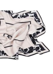 Women's scarf in black and cream floral pattern SZADT-0172-98(W24)-03